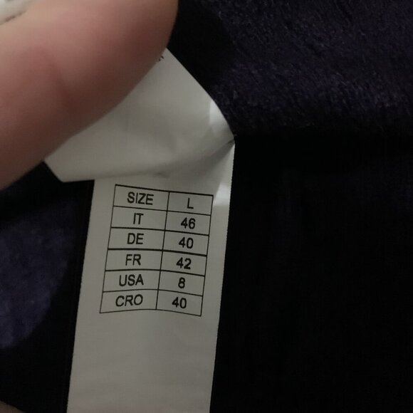 Anthropologie Beatrice B Italia Navy Blue Wool Knit Wide Leg Pants 8 - Picture 5 of 5